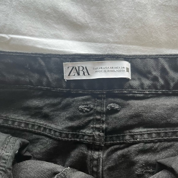 NWOT Zara Black Denim Mini Skirt - Picture 3 of 6